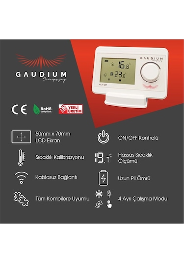 Gaudium ALV-127 Kablosuz Oda Termostatı