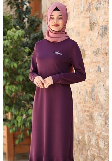 Azra Tesettür Elbise Lavanta Lavanta