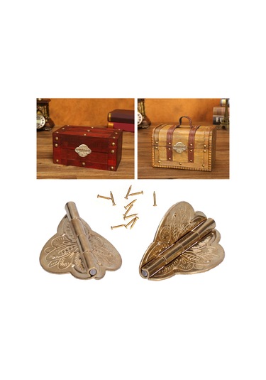 Vkemall Gümüş Renkli Bakır Matkaplı Mühürlü, 5 Cm Boyunda, 2 Adet Paketli, Ahşap Kutular Ve Mücevher Kutuları İçin Dayanıklı Kapak Menteşesi Diğer