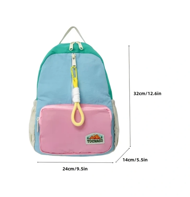 Elmpaly Sarı Yeşil Renk Blok Nylon Sırt Çantası Ayarlanabilir Askılar Hafif Ve Yıkanabilir Sarı-yeşil