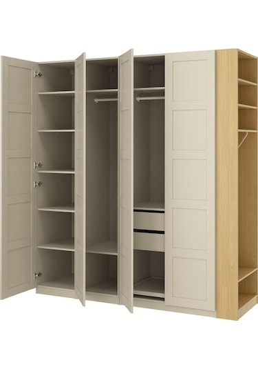 Ikea Çok Renkli Fonksiyonel Kapaklı Gardırop 220x60x236 Cm