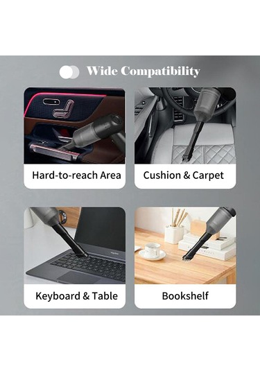 Geeroyoo Siyah El Tipi Kablosuz Süpürge - 100w 9kpa Güçlü Emme - Ev, Araba, Ofis İçin Minik Taşınabilir Temizleme Aleti