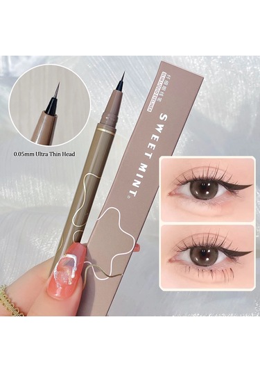 Su Geçirmez Likit Eyeliner Kaş Kolay Renk Tere Dayanıklı Kaş Kalemi 0.05 Mm 04 Gray Brown 002