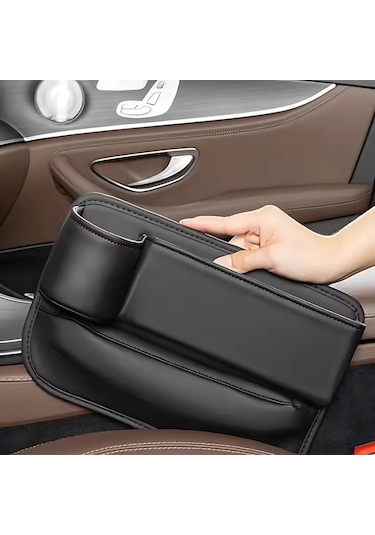 Polham 2 Adet Set Deri Araç İçi Ön Koltuk Yanı Organizer, Telefon, Cüzdan, Bardak Tutucu Düzenleyici Organizer