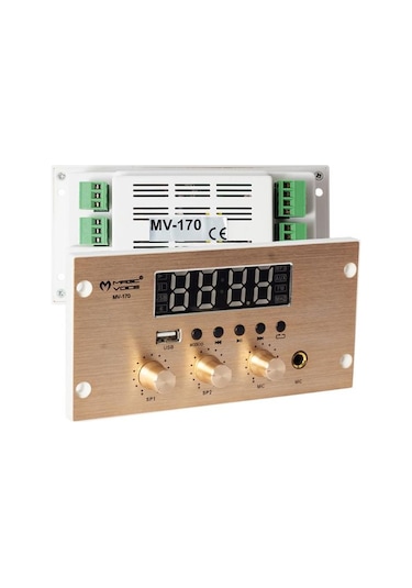 MAGICVOICE MV-170 -4X25W-USB-BT-MİC GİRİŞLİ-MUSİC KONTROL ANFİ-[