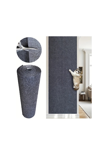 Honeybeeshop Kendin Yapıştırmalı Kedi Tırmalama Matı Dayanıklı Dark Gray 15 75inch X 118 11inch Ev Dekoru Kedi Oyuncak