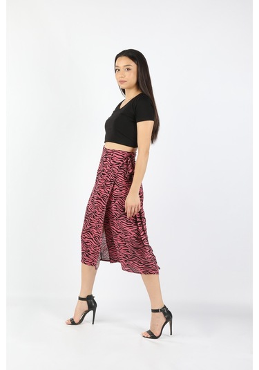 Kadın Viskon Pembe Etek Pembe