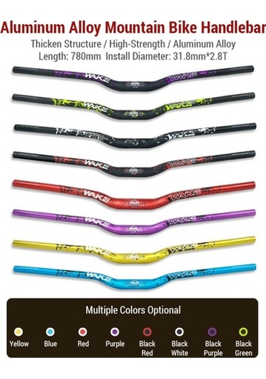 Artfulabode Yükselticili, Skycıty Mat Kırmızı Bisiklet Gidonu Dağ Boyalı Alüminyum Alaşımlı 31.8mm/30mm/780mm - Xn Kırmızı