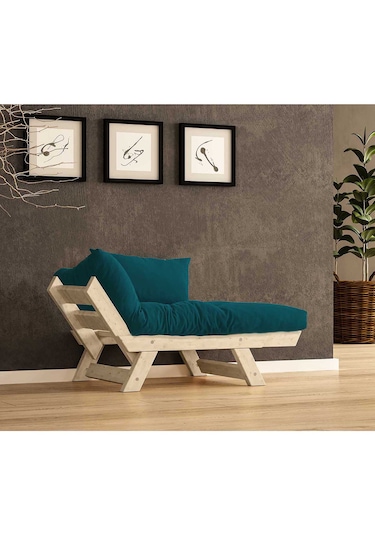 Woodesk Adalar Masif Natural-petrol Renk Berjer Cpt8148-140 Petrol