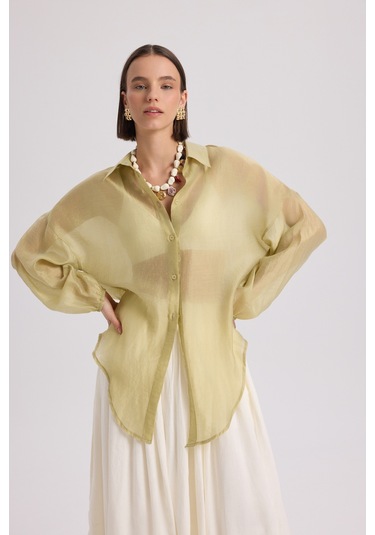 Lyra Oversize Yeşil Gömlek Yeşil