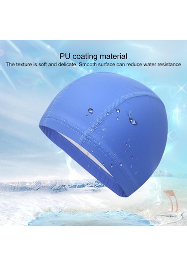 Yetişkin Su Geçirmez Pu Kaplama Esnek Yüzme Kap Uzun Saçları Kuru Tutmak Kulak Koruyucu Yüzmek Kap Siyah
