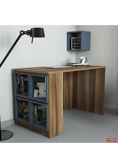 Variant Variant Box Çalışma Masası - Ceviz / Mavi