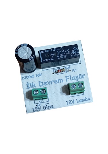 İlk Devrem Adaptörlü Soketli Lambalı Flaşör Devresi - Monteli Beyaz