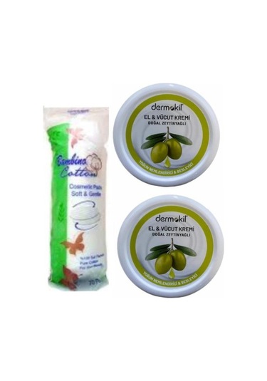 Dermokil El Kremi Zeytinyağlı 2x220 ml + Makyaj Pamuğu Hediye