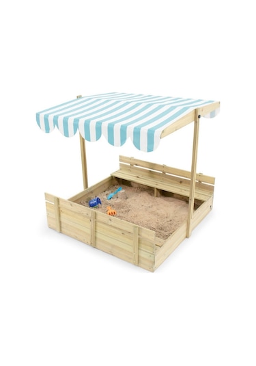 Plum Gölgelikli Ahşap Kum Havuzu Çok Renkli