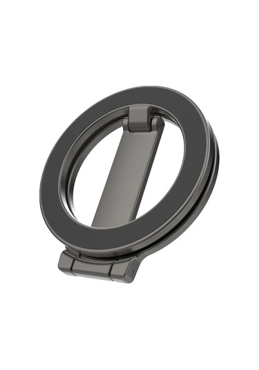 Wholesale11 Çift Taraflı Manyetik Cep Telefonu Parmak Yüzük Siyah