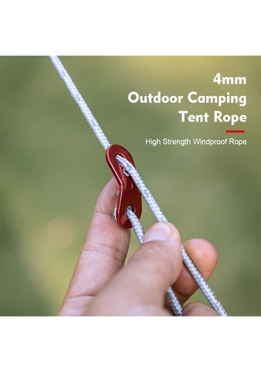 Dofolink Dayanıklı Poliester 4mm Fenerli Kamp Teli, Çadır/gölge Tutanak Sabitleyici, Rüzgar Direnci 1900n, Fs-5000 Çok Renkli