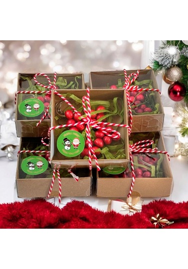 Yılbaşı -yeni Yıl Hediyesi Kutulu Kırmızı Ahşap Yıldız Anahtarlık 1 Adet