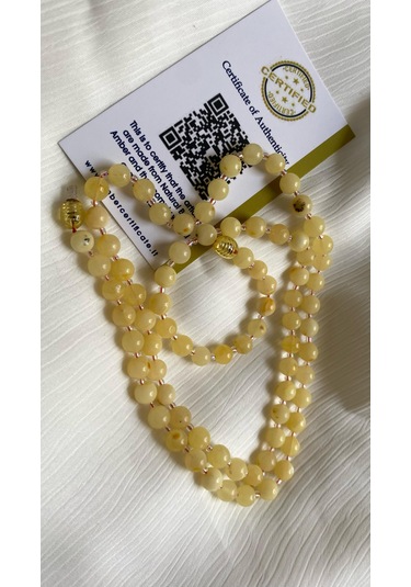 14 Gramyetişkin Kehribar Kolye Sarı