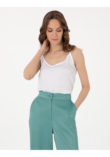 Pierre Cardin Kadın Beyaz Kısa Kollu Bluz 50301166-vr013 Beyaz