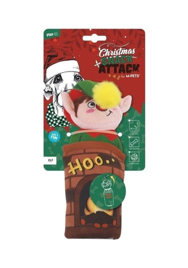 M-pets Christmas Elf Ödül Hazneli Peluş Köpek Oyuncağı