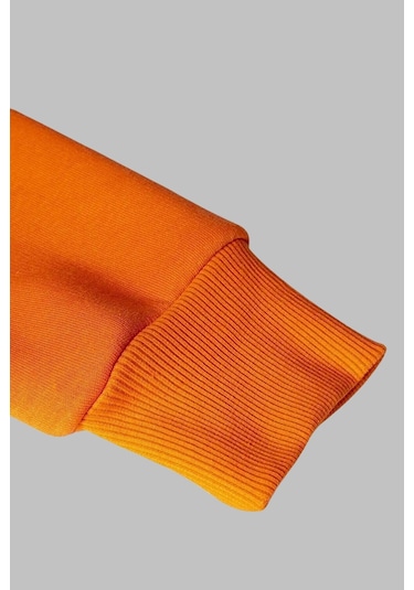 Be Happy Baskılı Kapüşönlü Sweatshirt Füme