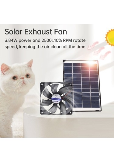 Trendooze Mini Güneş Fan 6w 12v, 3m Kablo, Köpek Evi Ve Kümes İçin