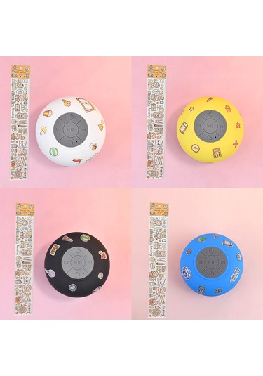 Neevoyu Sarı Minik Su Geçirmez Bluetooth Hoparlör - Sıçrama Dayanıklı, Şeffaf Süngerli, Kolay Kontrol, 3 Saat Çalma Süresi, Hediye Sticker