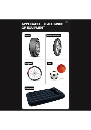 Xiyyadms Taşınabilir Akıllı Dijital Hava Basınçlı Elektrikli Şişirme Pompası - Araçlar Ve Şişme Yataklar İçin