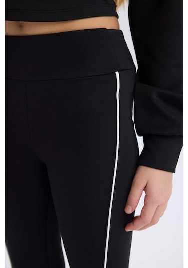 DeFacto Kız Çocuk Esnek Belli Biyeli Uzun Tayt D9821A825SPBK81 Siyah