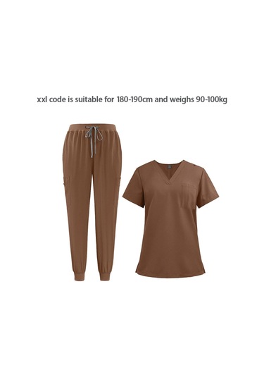 Suntek Hemşirelik Ovalama Seti V Yaka Hemşire Xxl-kahverengi