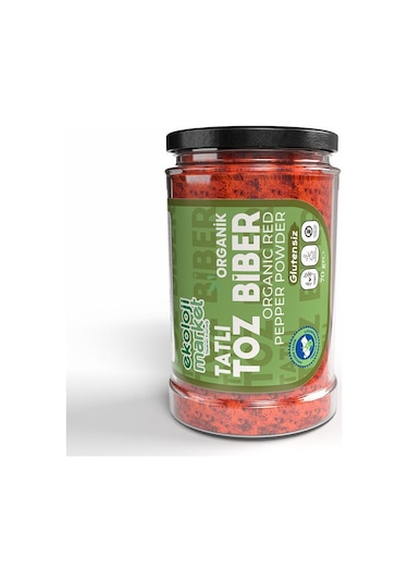 Organik Glutensiz Kavanoz Toz Biber- Tatlı 70 Gr 500 ML