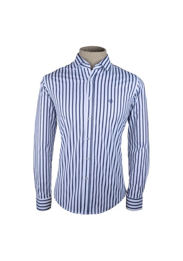 Cengiz İnler Kalın King Çizgili Slim Fit Erkek Gömlek 001