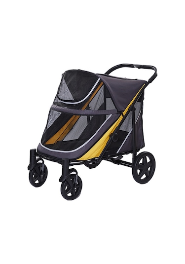 Eurodog Katlanabilir Köpek Arabası Gri Sarı 112x65x100 Cm
