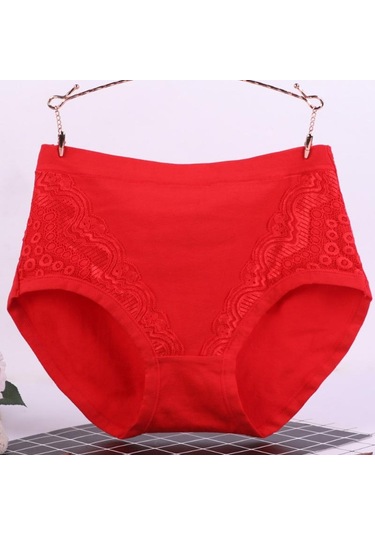 Kırmızı 1pc İç Pamuk Dantel Artı Boyutu Külot Lingeries Yüksek Bel Orta Yaşlı Kadın Külot Kırmızı Kırmızı 1pc İç Pamuk Dantel Artı Boyutu Külot Lingeries Yüksek Bel Orta Yaşlı Kadın Külot Kırmızı