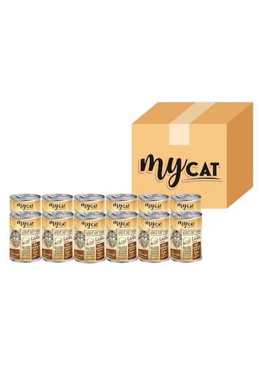 Mycat Ciğer Parça Etli Yetişkin Kedi Konserversi 12 x 400 G