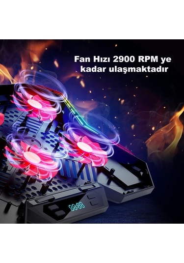Coolcold Led K40 6 Fanlı 17 Inç Rgb Laptop Notebook Soğutucu Stan