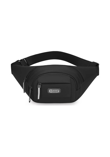 Black Erkek Büyük Kapasiteli Spor Bel Paketi Taşınabilir Anti Siyah