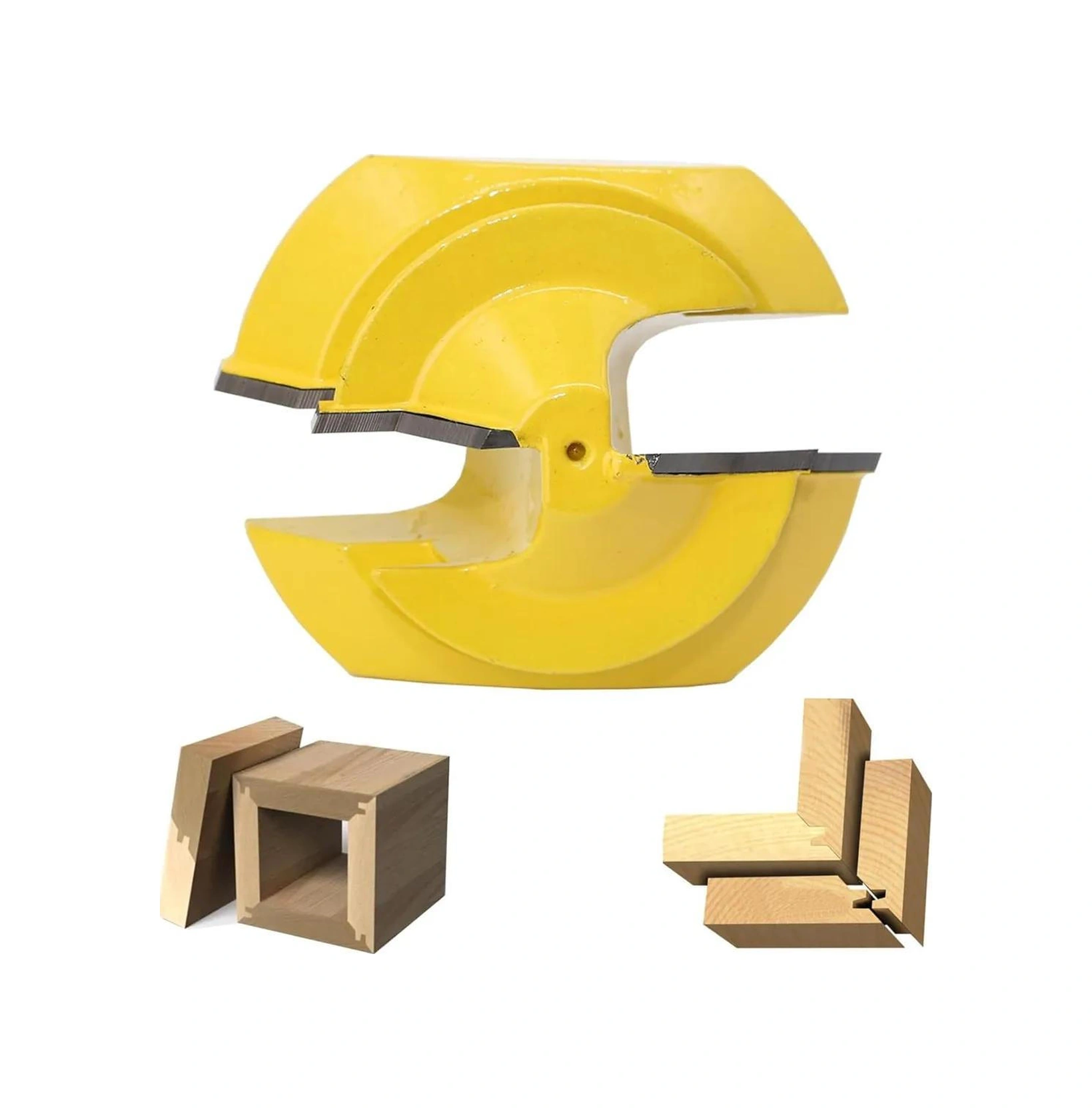 Hombey Ahşap Panel İçin 3'lü Set: 45 Derece Konşekür Bıçağı, Dilimleme Ve Birleştirme - 1/4 İnç Saplı Yg8 Alaşımlı Uç