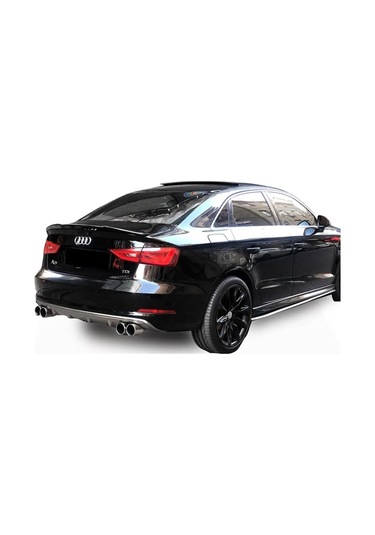 Audi A3 8v Sedan S3 Difüzör Parlak Siyah Plastik Çift Çıkış 2012-2016 Arka-difizör-bodykit-ek-karlık