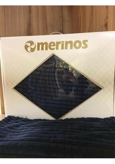 Merinos Modern Line 3 Parça Battaniye Seti Lacivert 200 x 220 Lacivert