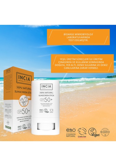 Incıa Doğal Mineral Filtreli Stick Güneş Koruyucu SPF50+ 15 G