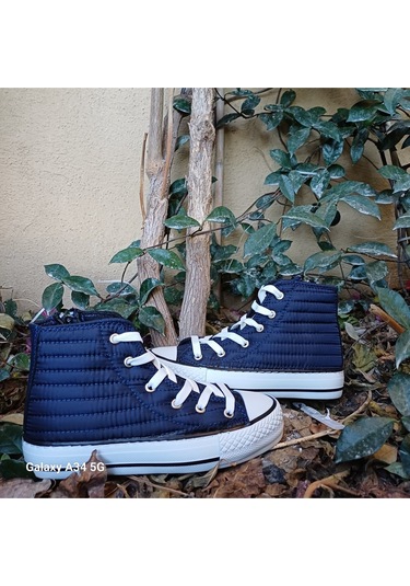 Scarpe Magiche Elyaflı Paraşüt Model Kız Çocuk Ayakkabısı 31-35 Numara Arası Işıksızdır Lacivert