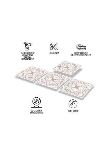 Tink KENDİNDEN YAPIŞKANLI SOFT YUVARLAK DESENLİ PVC KARO 30X30 CM