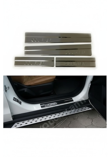 Ford Courier 2014 Sonrası Krom Kapı Eşiği 4 Parça P.çelik