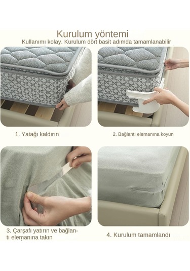 Wezone Yatak Çarşafı Sabitleyici Seti - 4 Parça Pvc Malzeme İle Güvenli Tespit