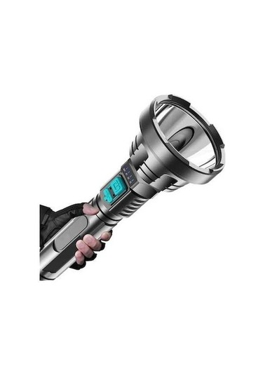 Pazly Usb Şarjlı Güçlü El Feneri - Süper Parlak Led - Uzun Menzilli Dış Aydınlatma - Siyah Siyah