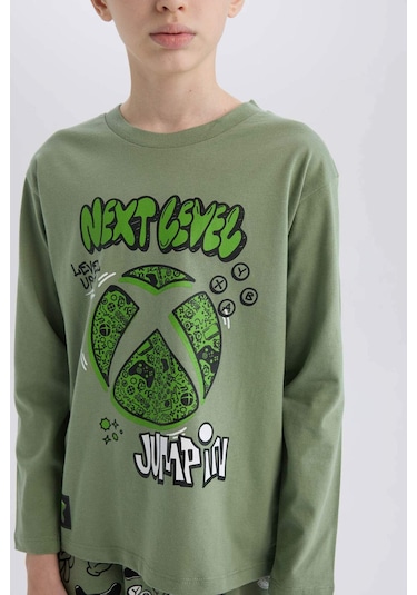 DeFacto Erkek Çocuk Xbox Pijama Takımı Bisiklet Yaka Uzun Kollu Üst Beli Lastikli Uzun Alt D8445A824WNGN425 DeFacto Erkek Çocuk Xbox Pijama Takımı Bisiklet Yaka Uzun Kollu Üst Beli Lastikli Uzun Alt D8445A824WNGN425