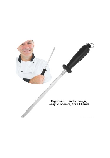 Ximistore9 Stahl Gıda Bıçaklarını Keskinleştirici Çubuk, Ergonomik Kaymazsız Kuru, Ev Mutfak, Dayanıklı Paslanmaz Çelik