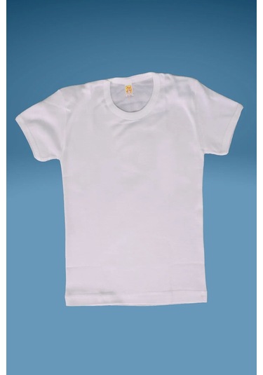 Faal 339x6 Erkek Çocuk 6'lı %100 Pamuk Ribana Yarım Kol 0 Yaka Fanila-beyaz Beyaz